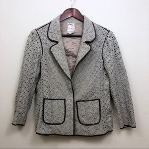 Yoana Baraschi Gray Floral Lace Blazer